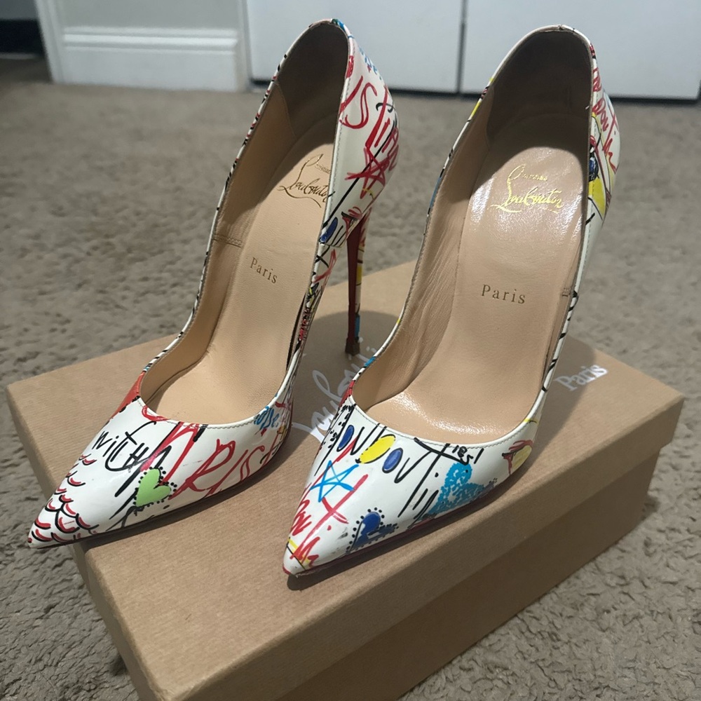 Christian Louboutin “Loubitag Collection” graffiti So Kate pumps